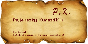 Pajenszky Kurszán névjegykártya